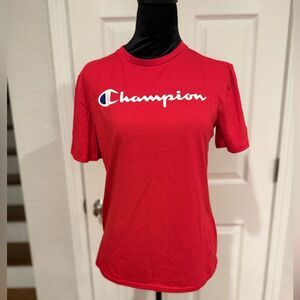 Champion Red Graphic Logo T-Shirt Size Medium